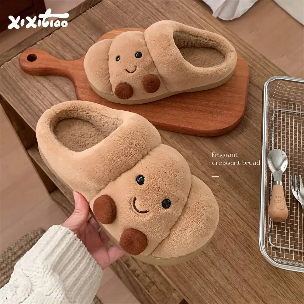 BreadSteps™ Toasty Bread Slippers – Ultra-Soft Plush Comfort with Non-Slip Memory Foam Sole