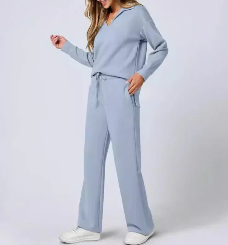 BreezeFlex™ Wrinkle-Free Lounge Set – Soft Stretch Comfort with Breathable All-Day Wear