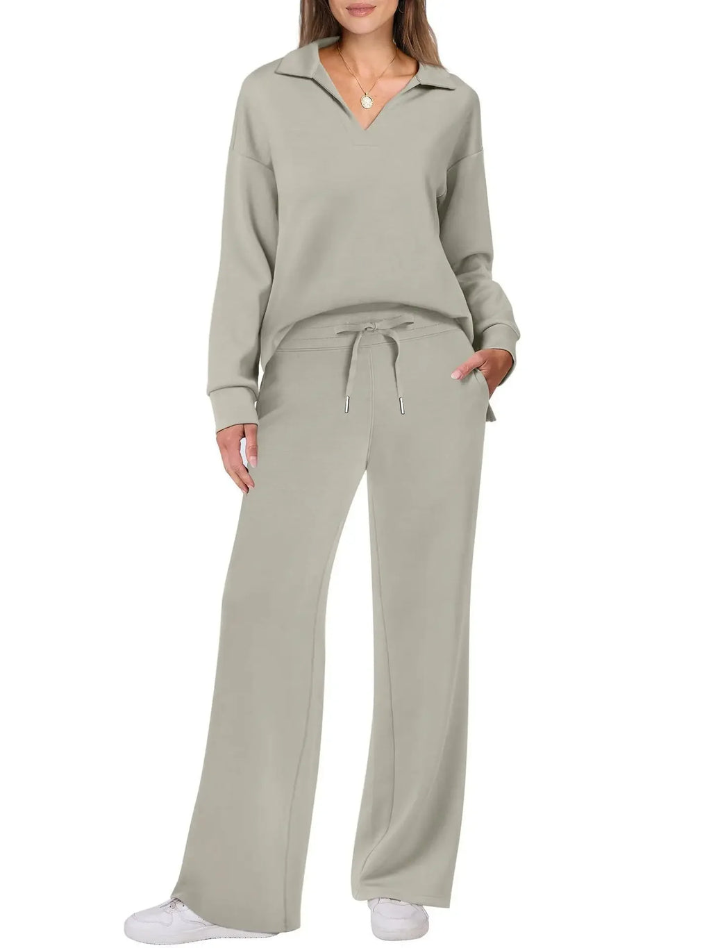 BreezeFlex™ Wrinkle-Free Lounge Set – Soft Stretch Comfort with Breathable All-Day Wear
