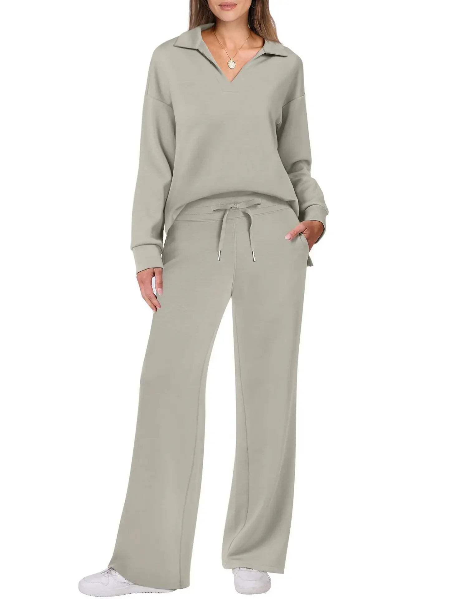 BreezeFlex™ Wrinkle-Free Lounge Set – Soft Stretch Comfort with Breathable All-Day Wear
